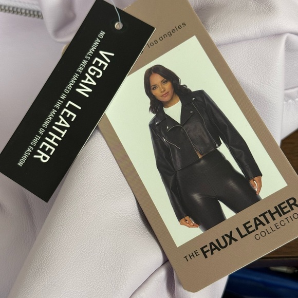 NWT Ci Sono by Cavallini Lavender Faux Leather Moto Jacket – Size Small - Picture 7 of 8